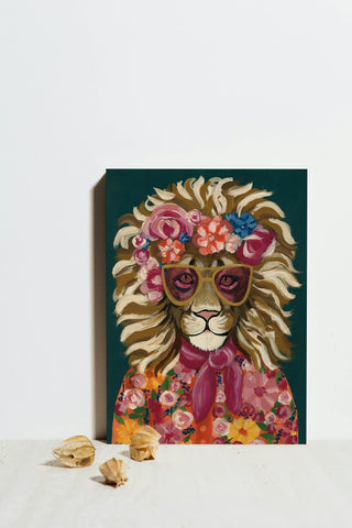 Miami Living Lion Portrait I Print
