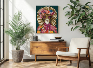 Miami Living Lion Portrait I Print