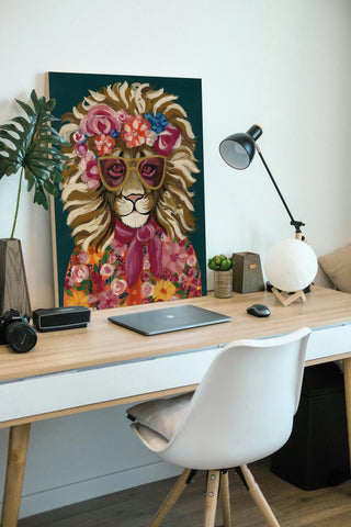 Miami Living Lion Portrait I Print