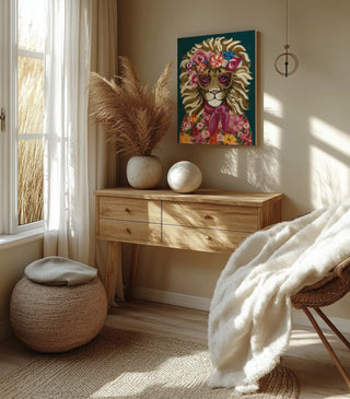 Miami Living Lion Portrait I Print