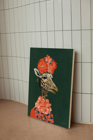 Mrs Regal Giraffe Portrait Print