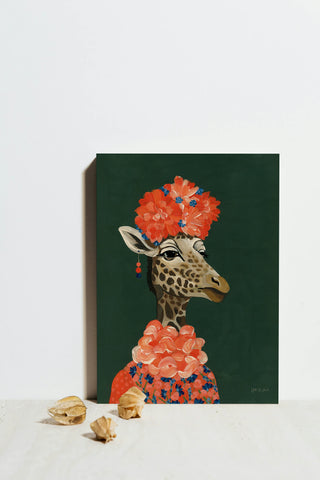 Mrs Regal Giraffe Portrait Print