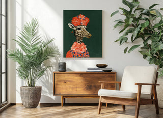 Mrs Regal Giraffe Portrait Print