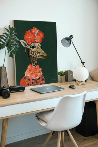 Mrs Regal Giraffe Portrait Print