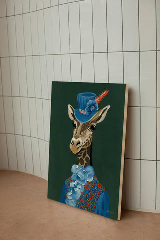 Mr Regal Giraffe Portrait Print