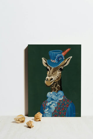 Mr Regal Giraffe Portrait Print