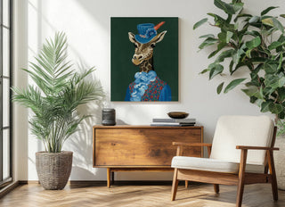 Mr Regal Giraffe Portrait Print