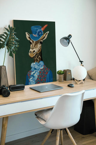 Mr Regal Giraffe Portrait Print