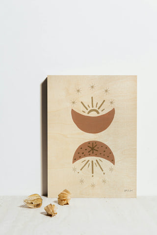 Serene Moon and Sun Beams Print