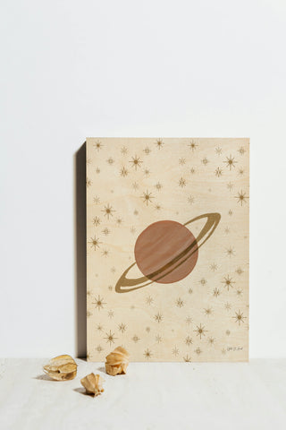 Serene Saturn and Stars Print