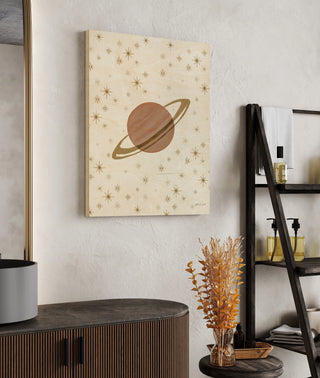 Serene Saturn and Stars Print