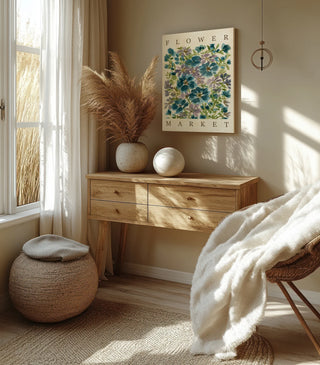 Blue Blooms Poster Print
