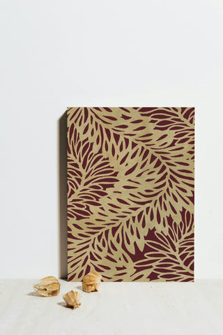 Leaf Wave Claret Print