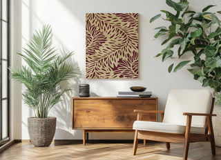 Leaf Wave Claret Print