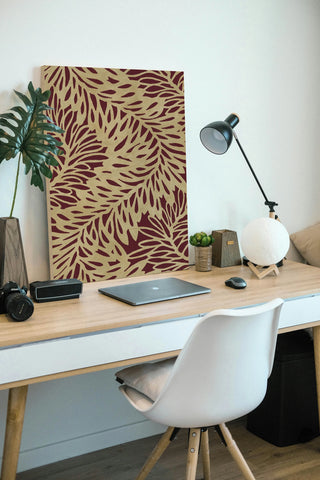 Leaf Wave Claret Print
