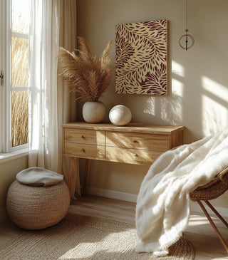 Leaf Wave Claret Print
