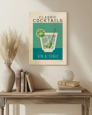 Classic Cocktails Gin and Tonic Poster Print