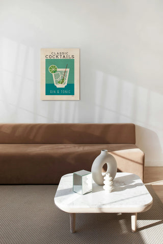 Classic Cocktails Gin and Tonic Poster Print