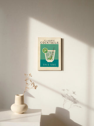 Classic Cocktails Gin and Tonic Poster Print