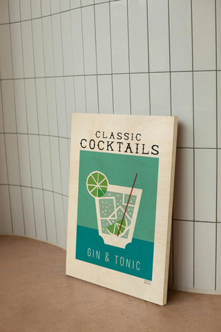 Classic Cocktails Gin and Tonic Poster Print