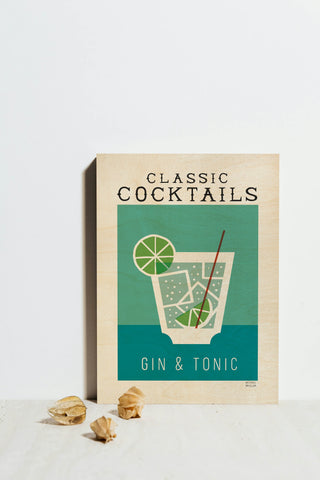 Classic Cocktails Gin and Tonic Poster Print