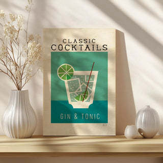 Classic Cocktails Gin and Tonic Poster Print
