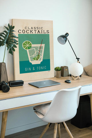 Classic Cocktails Gin and Tonic Poster Print