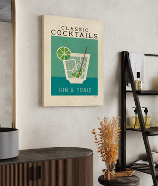 Classic Cocktails Gin and Tonic Poster Print