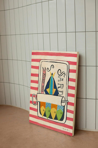 Sardine Tin II Red Print