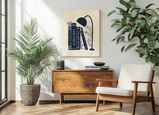 Bookish Blue I Print