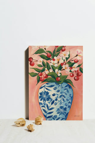 Blooming Cherry Vase Print