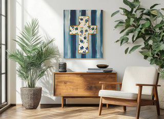 Floral Cross II Print
