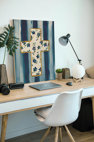 Floral Cross II Print
