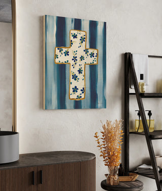 Floral Cross II Print