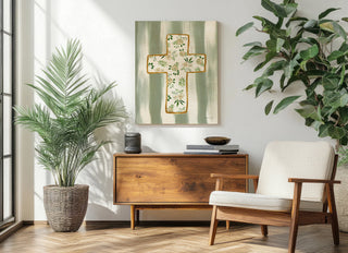 Floral Cross III Print
