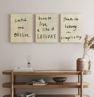 Bored Scrawl Set of 3 Wood Art