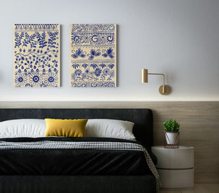 Cobalt Doodles Set of 2 Prints