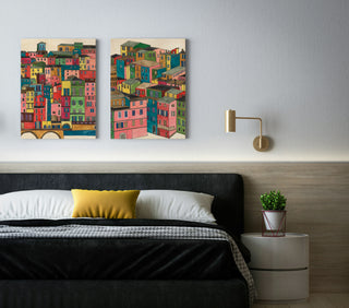 Colorful City Set of 2 Wall Prints