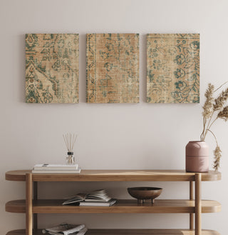 Faded Textile Set of 3 Wood Prints