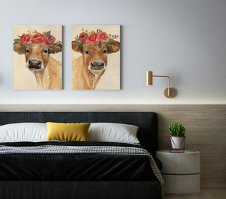 Flowered Cow Set of 2 Prints