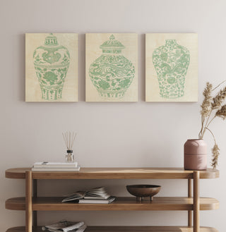 Mint Vases Set of 3 Wood Art