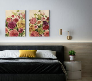 Ranunculus Study Set of 2 Wood Art