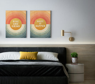 Retro Vibes Motivation Set of 2 Wood Art