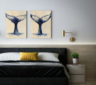 Whale Wave Set of 2 Prints