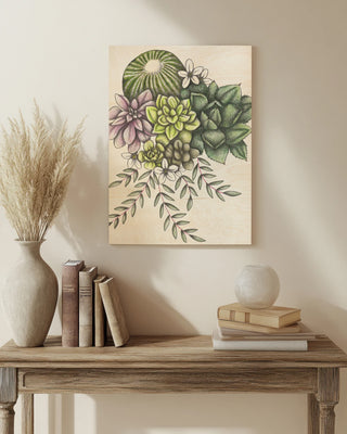 Succulents Flowers by Cecilia Battaini print