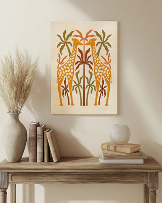 Orange Abstract Giraffes print