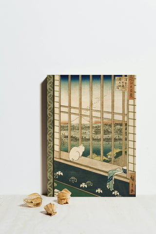 Asakusa Cat in a Window Print