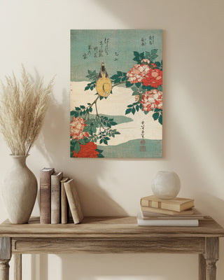 Warbler and Roses Print