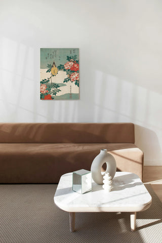 Warbler and Roses Print