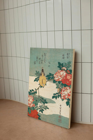 Warbler and Roses Print